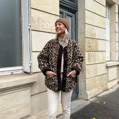 Mia - Chaqueta con estampado de leopardo para mujer