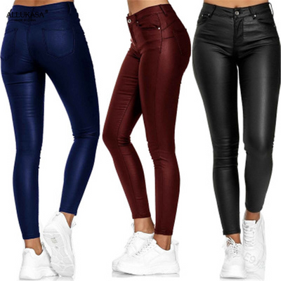 Dina – Pantalones de Cuero Elásticos