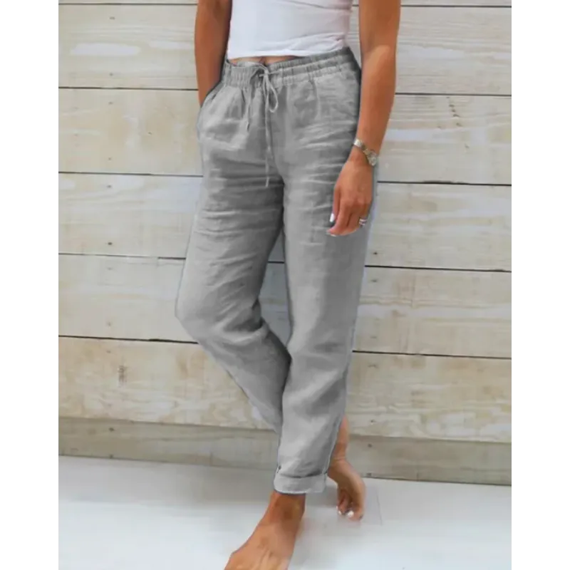 Stacey - Pantalones de lino elegantes y sin esfuerzo