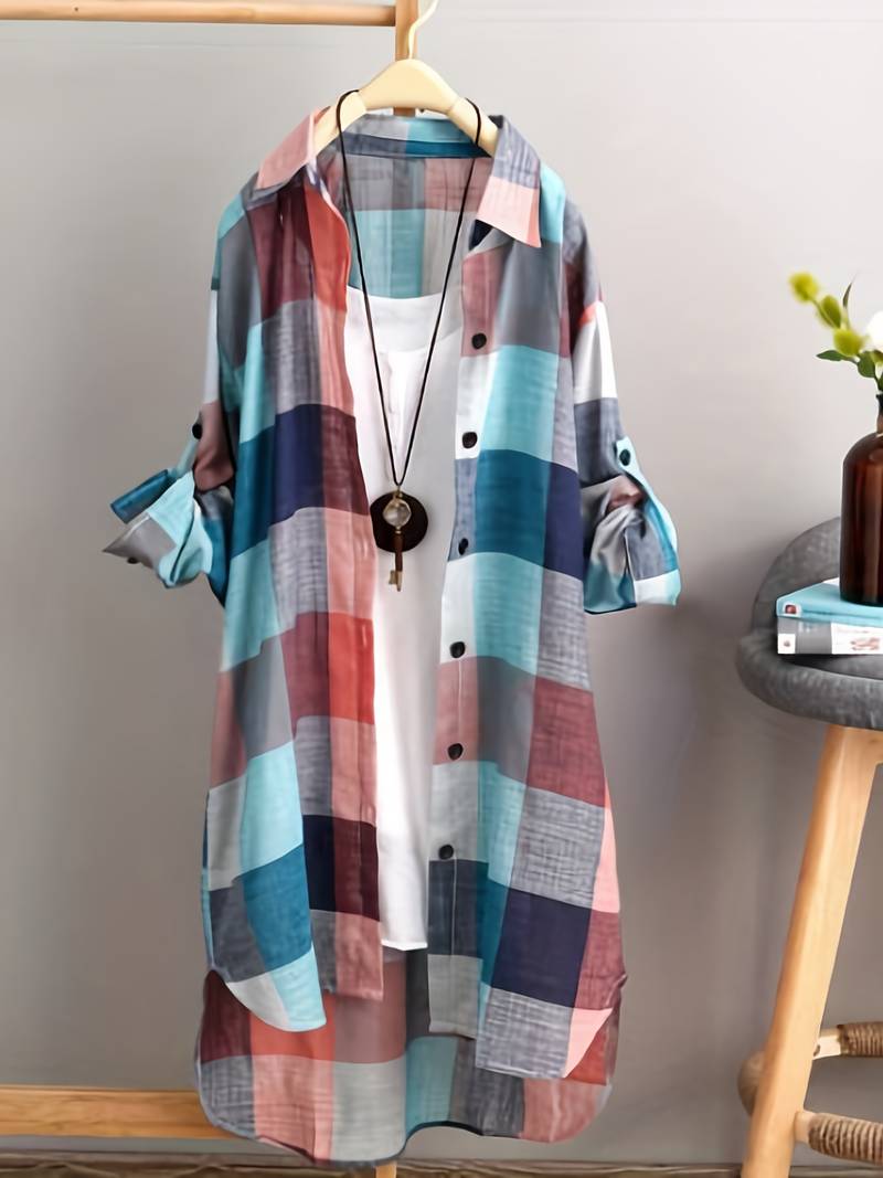 Niki – Camisa de Cuadros de Corte Holgado