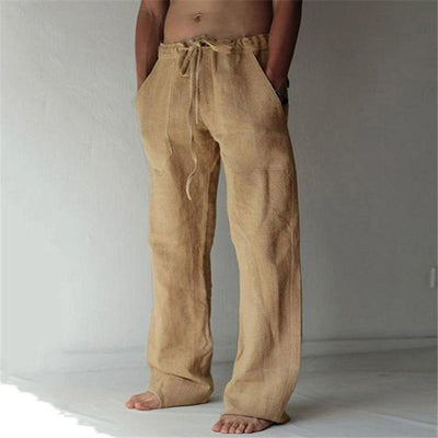 Anton - Pantalón de lino liso para hombre