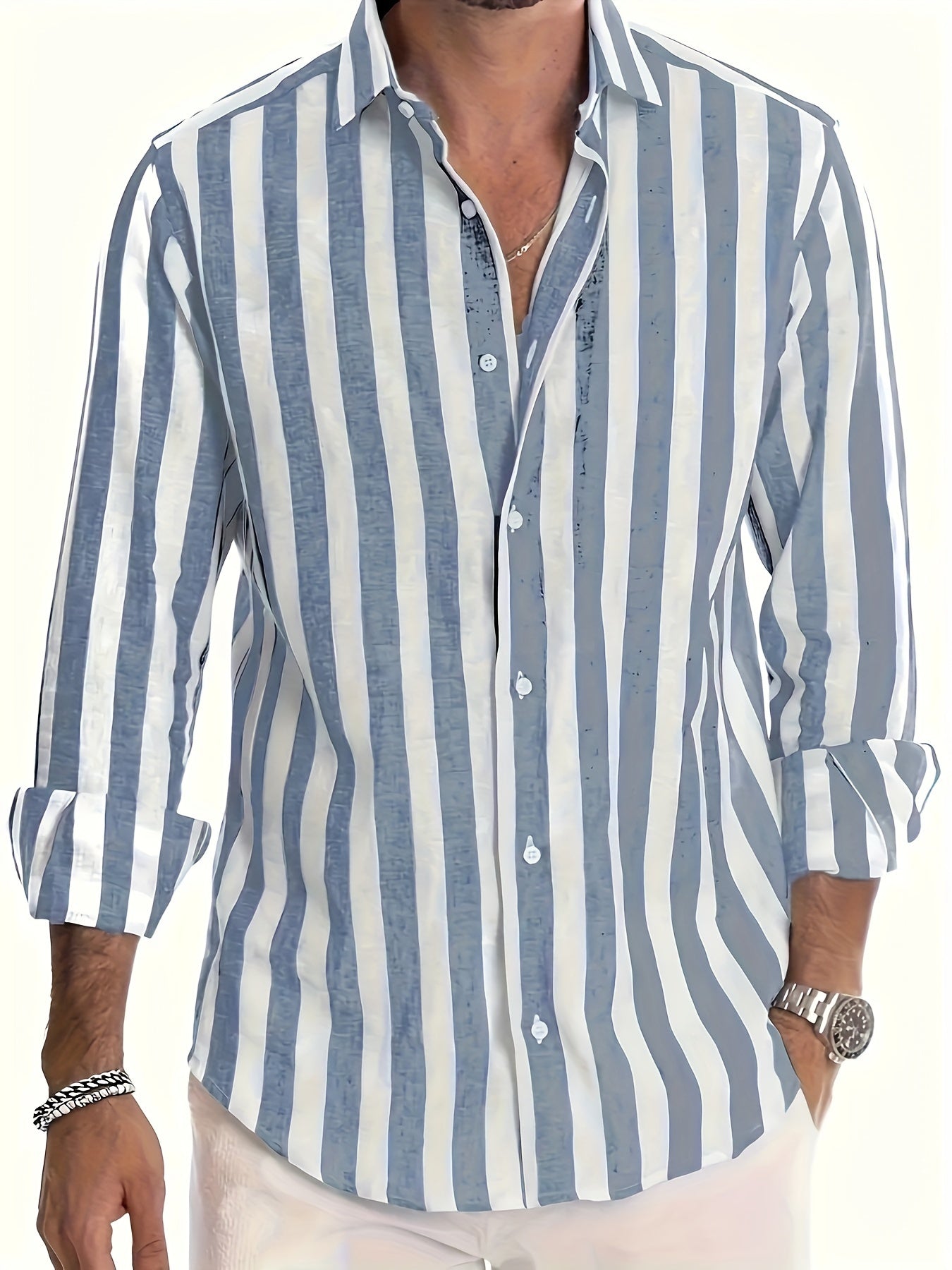 Harold - Camisa de Manga Larga a Rayas Modernas