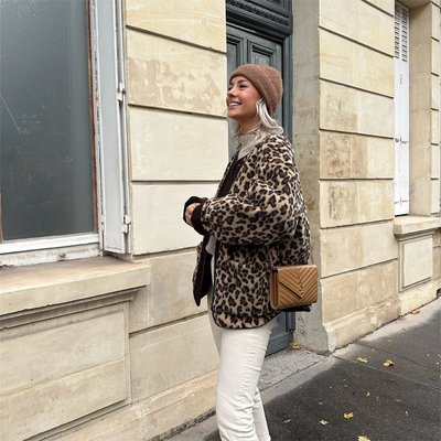 Mia - Chaqueta con estampado de leopardo para mujer