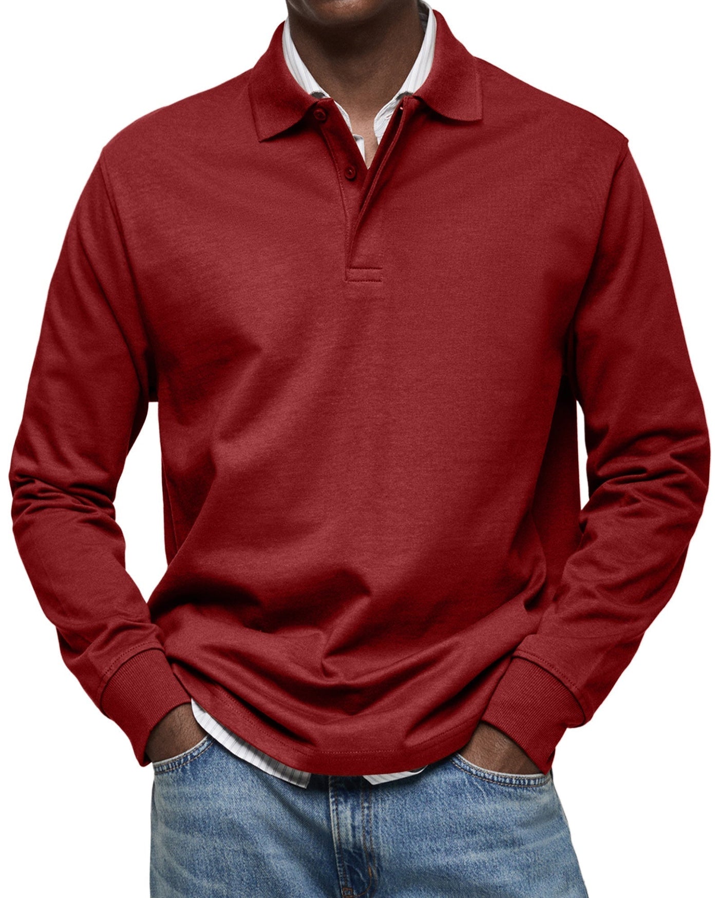 Dewey - Camisa Polo de Manga Larga para Hombres