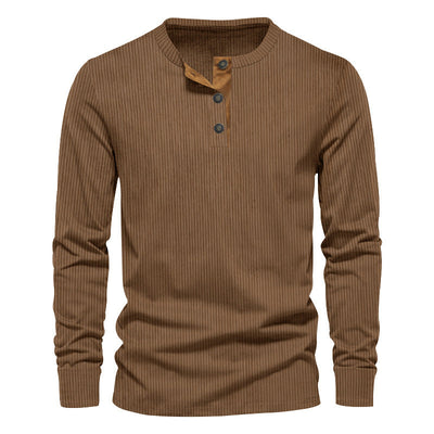 Dwaine - Camisa Casual de Manga Larga de Pana para Hombres