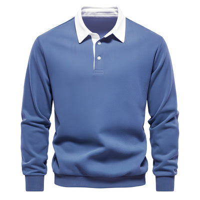 Shelton - Camisa Polo de Manga Larga Casual para Hombres