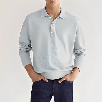 Zavier - Camisa Polo de Manga Larga Casual para Hombres
