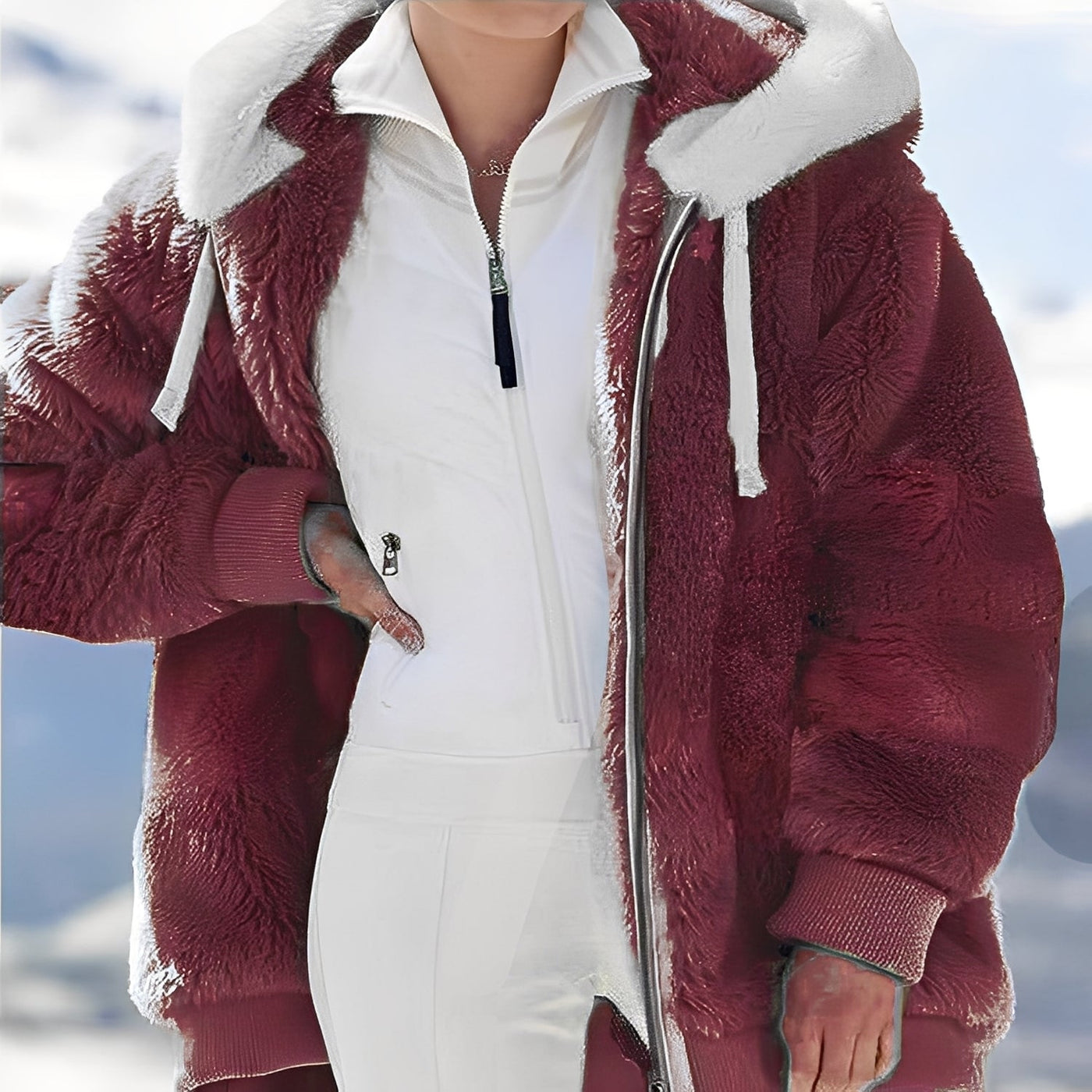 Rosaleen - Chaqueta de algodón con capucha para mujer, cálida y holgada