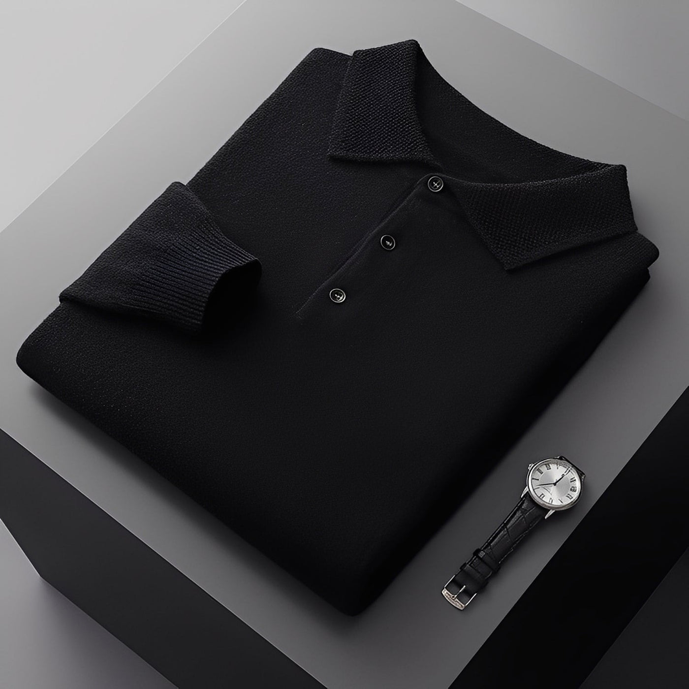 Romilly - Suéter Polo Formal de Cachemir para Hombres