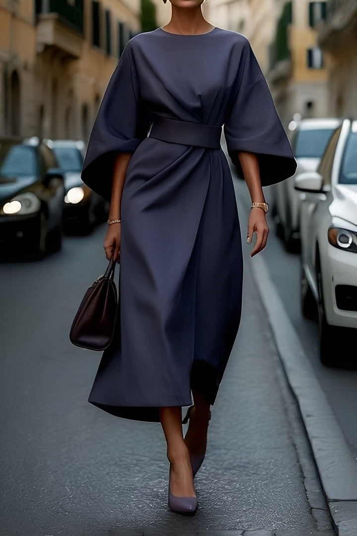 Nicole - Estilo Midi con Mangas de Linterna para Mujeres