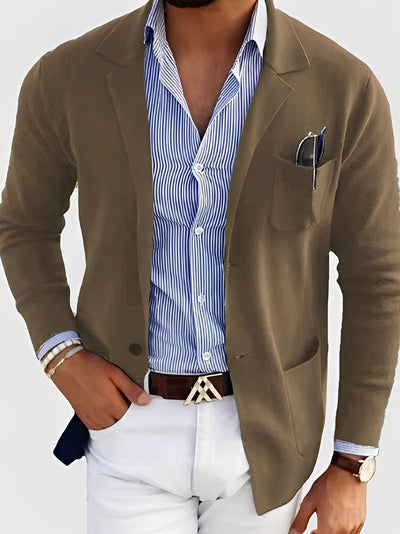 Darrin - Chaqueta de punto casual con bolsillos para hombres