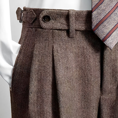 Osbert - Pantalones Casuales de Lana Tweed para Hombres
