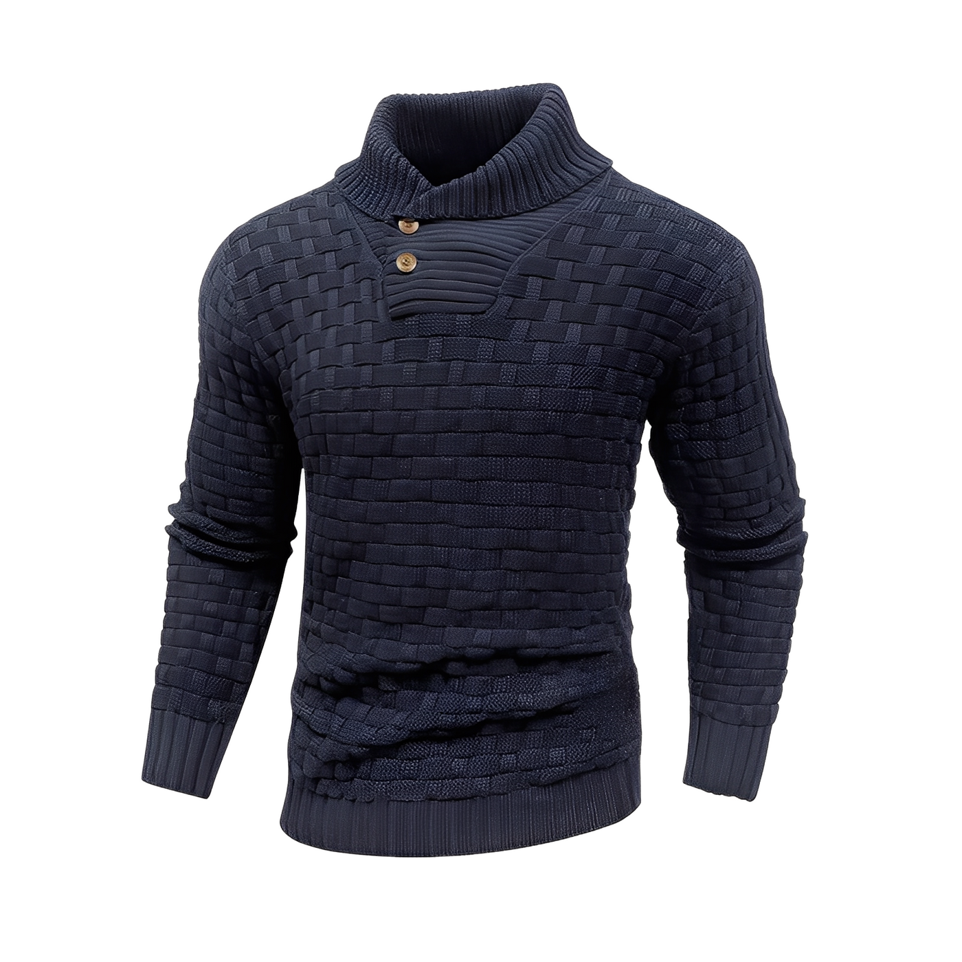 Branson - Suéter de punto casual con cuello alto para hombres