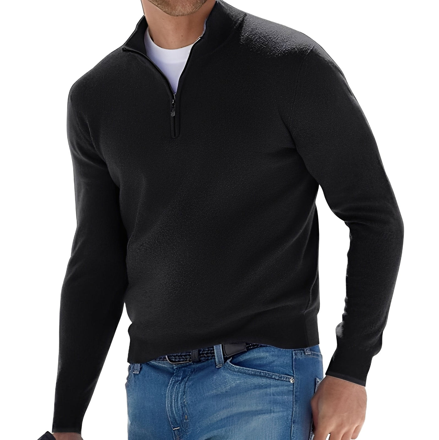 Rufus - Chaqueta casual con cremallera y cuello alto para hombres