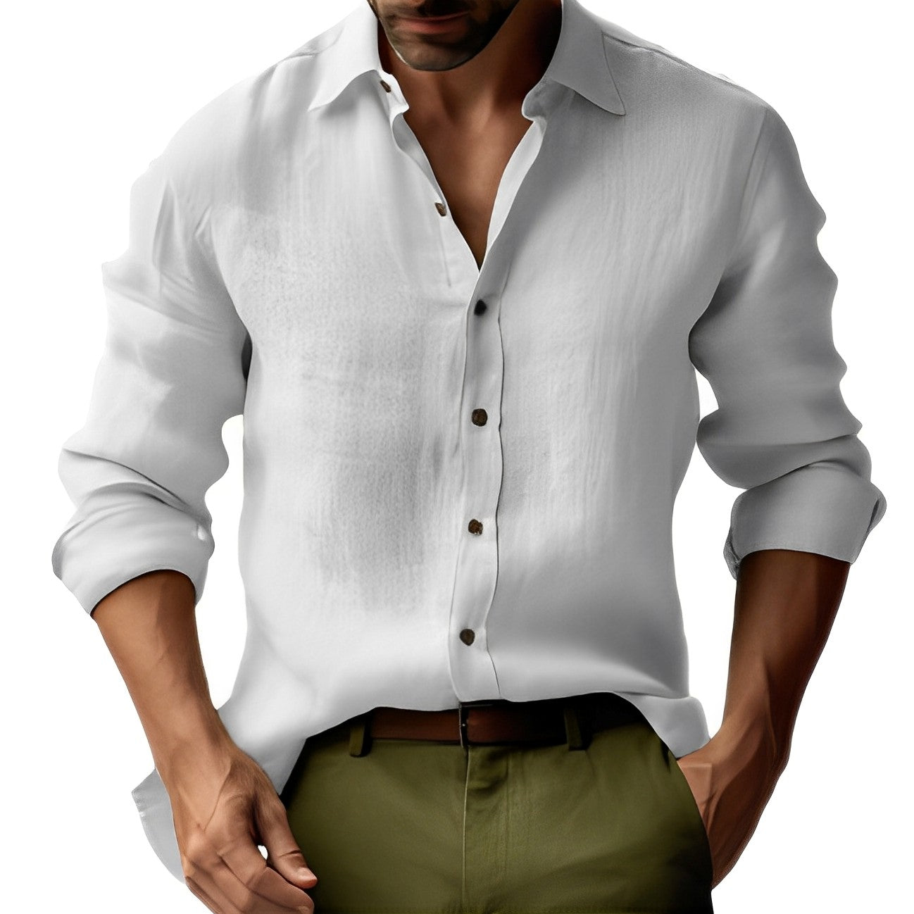 Emile - Clásica, sencilla camisa de lino para hombres