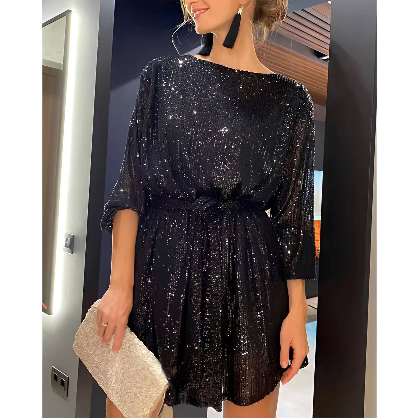 Mirabel - Brillante Mini-Vestido de Fiesta para Mujeres