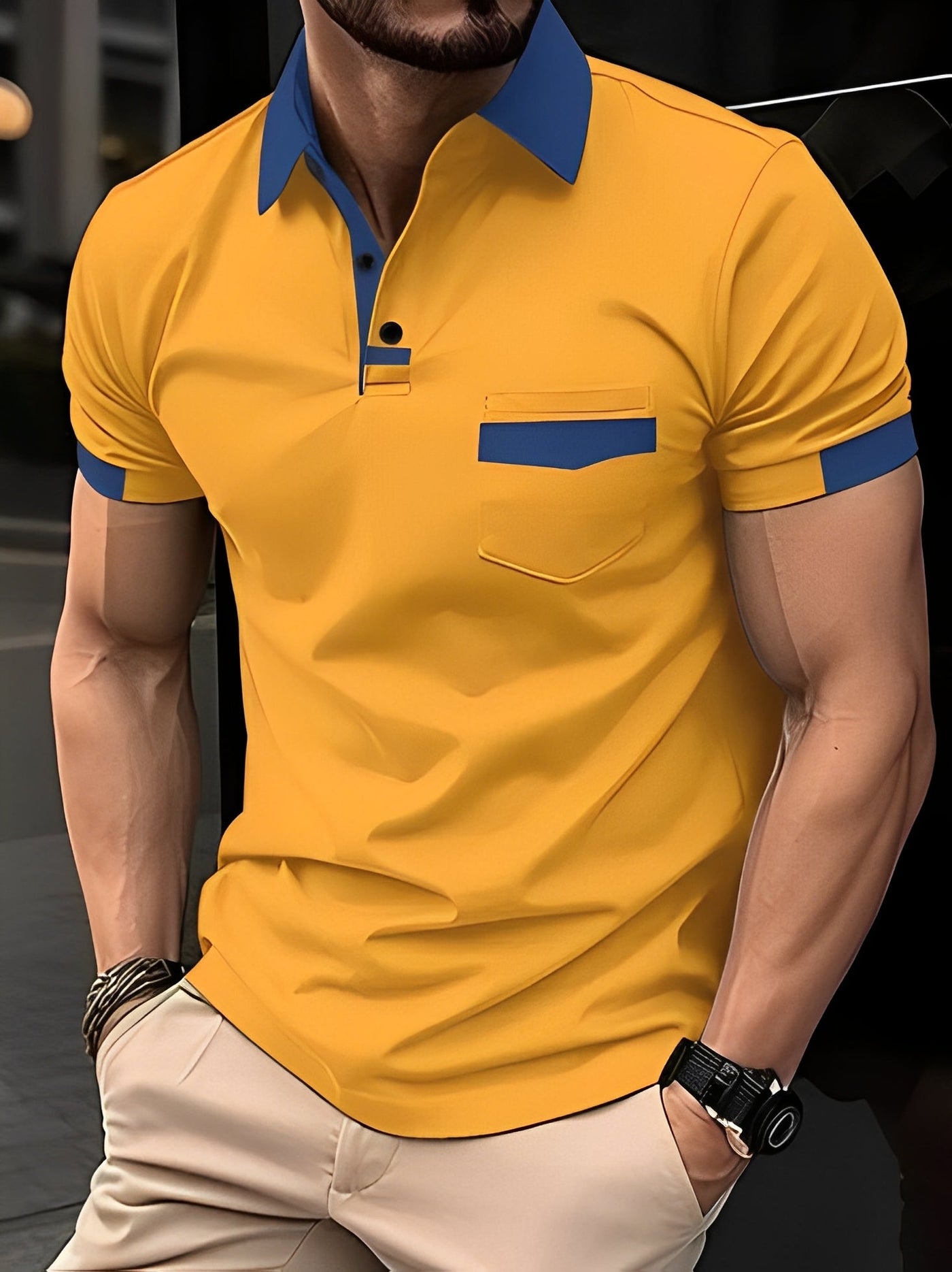 Darwin - Polo de ajuste slim casual para hombres