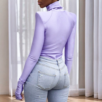Ellery - Bodysuit de cuello alto con hombreras para mujeres