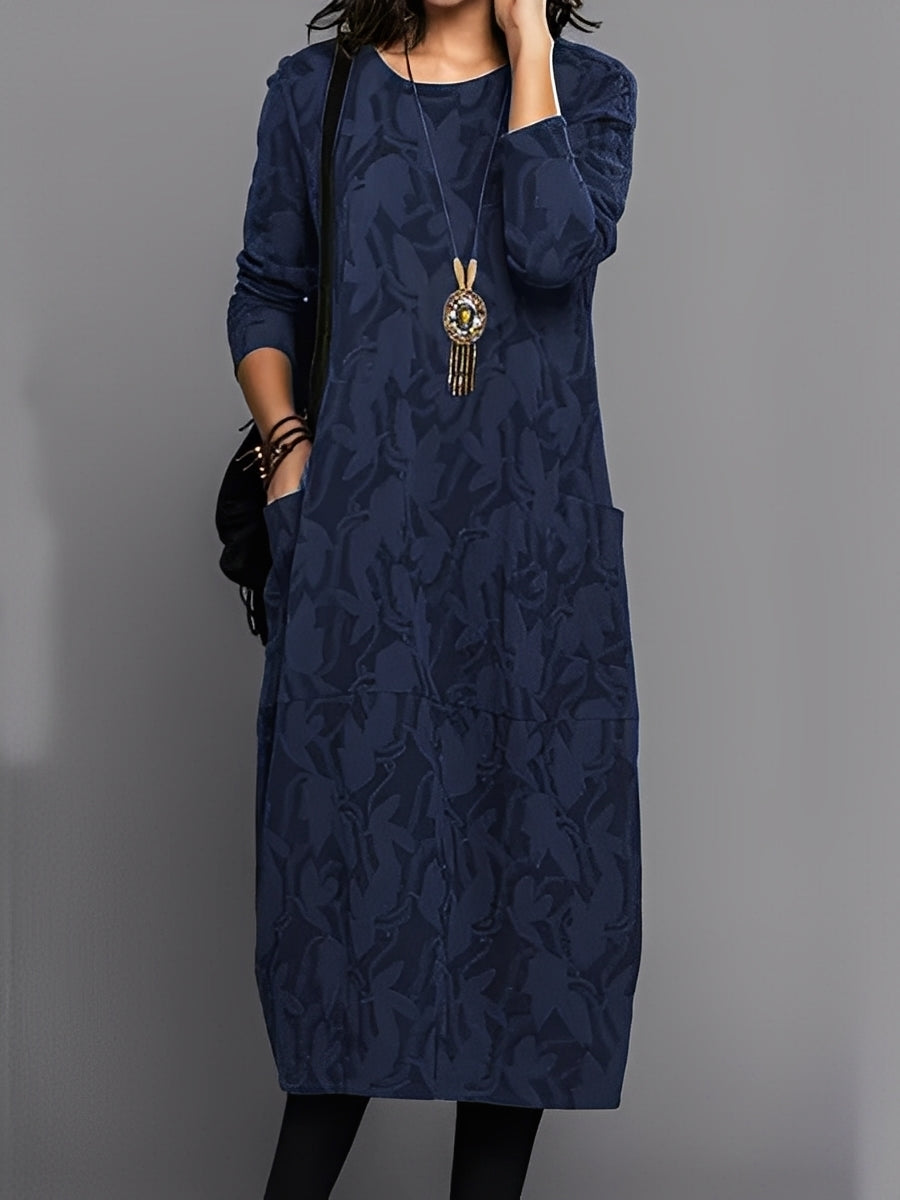 Kadence - Elegante vestido de manga larga con estampado para mujer