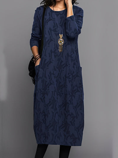 Kadence - Elegante vestido de manga larga con estampado para mujer