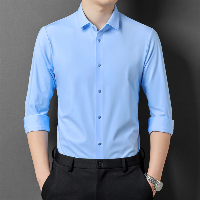 Adrian - Camisa formal elástica sencilla para hombres