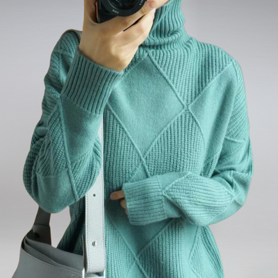 Camille – Jersey de cuello alto de cachemira para mujeres