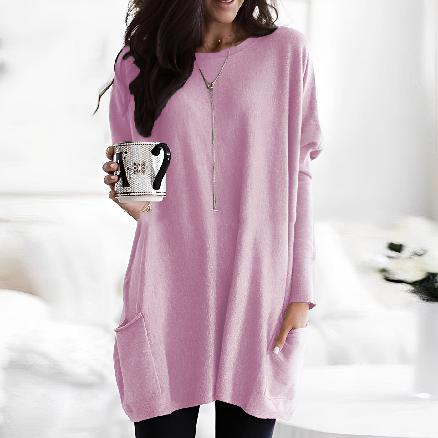 Cheyenne - Camiseta de manga larga holgada y casual para mujer