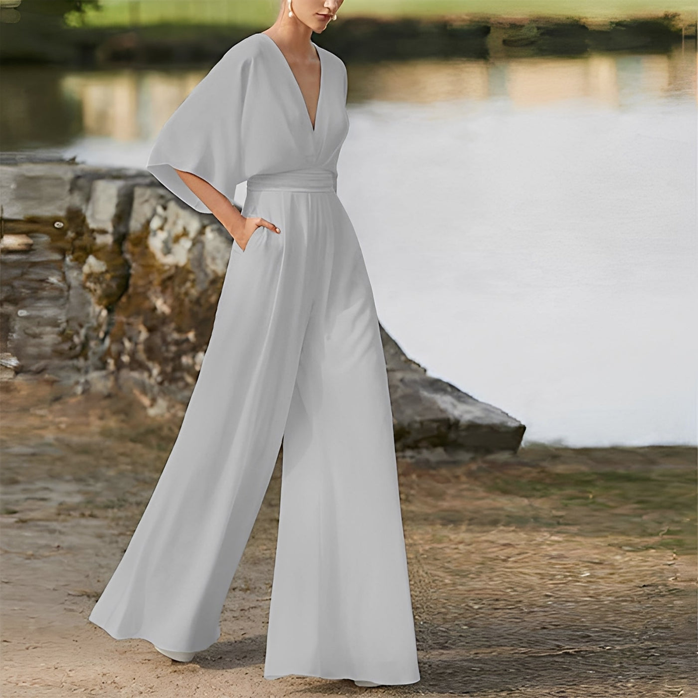 Carmella - Jumpsuit suelto con cintura alta para mujeres