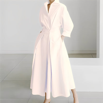 Lavina - Vestido holgado de manga larga con bolsillos para mujer