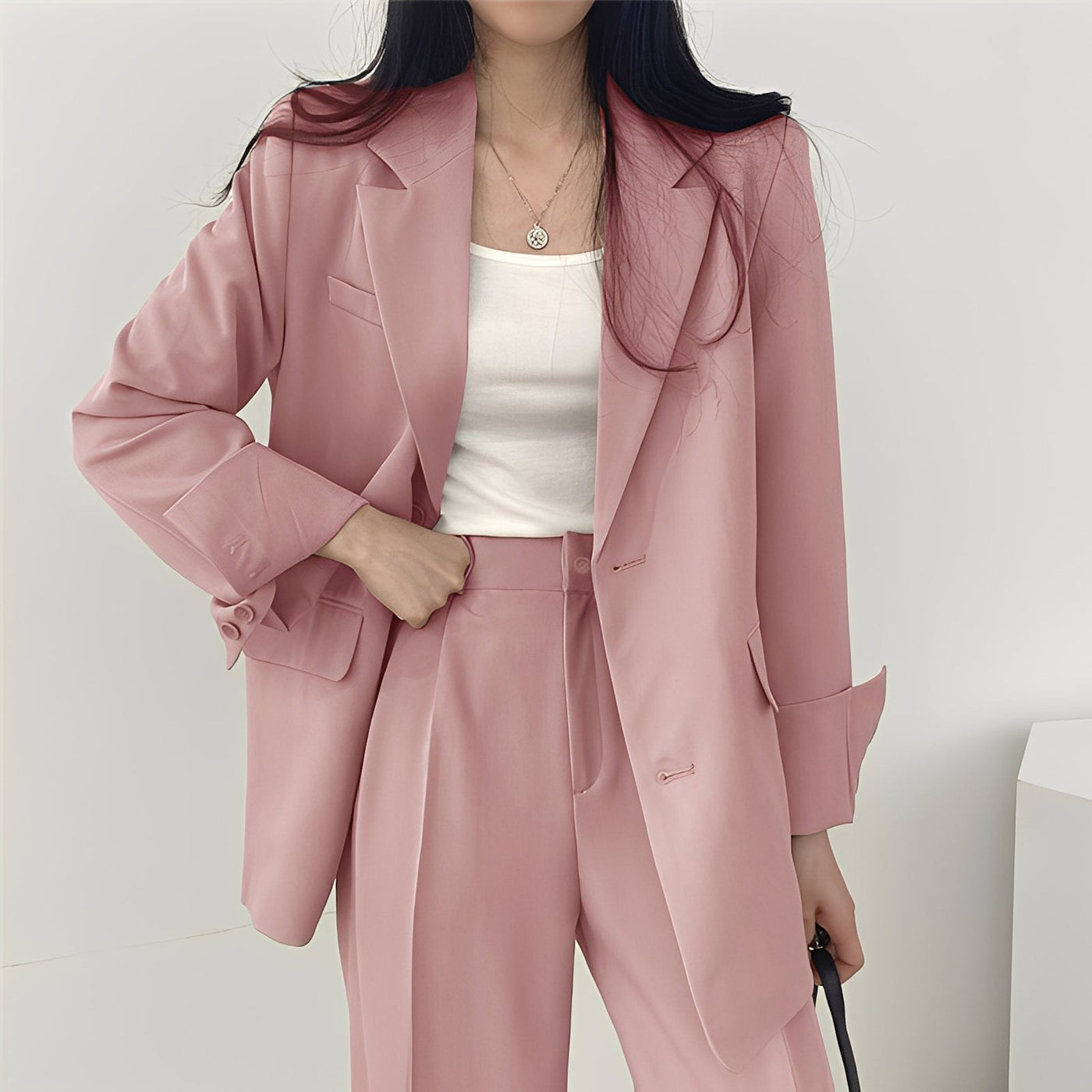 Alethea - Elegante conjunto de blazer suelto y pantalón para mujeres