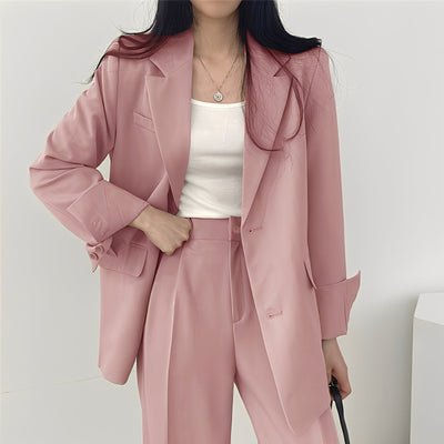 Alethea - Elegante conjunto de blazer suelto y pantalón para mujeres