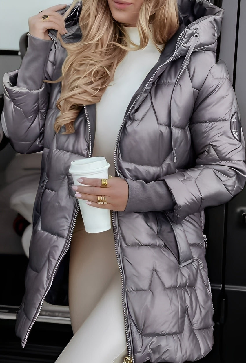Georgina - Elegante chaqueta de plumas con capucha para mujeres