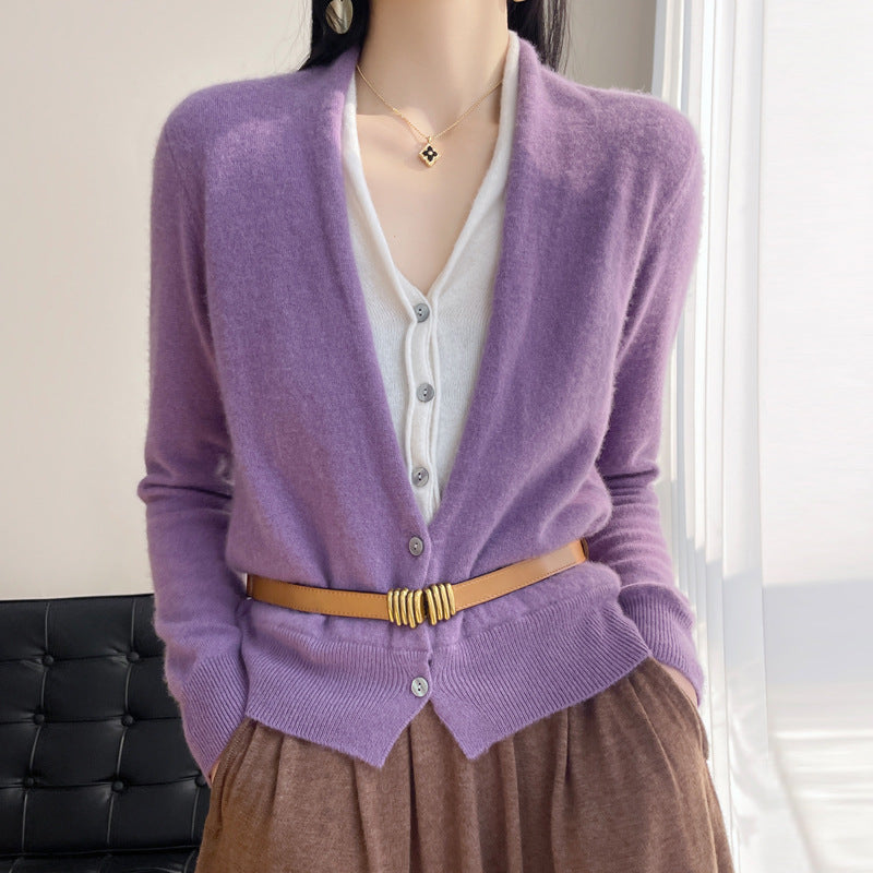 Jayleen - Casual Top de Punto con Botones para Mujer
