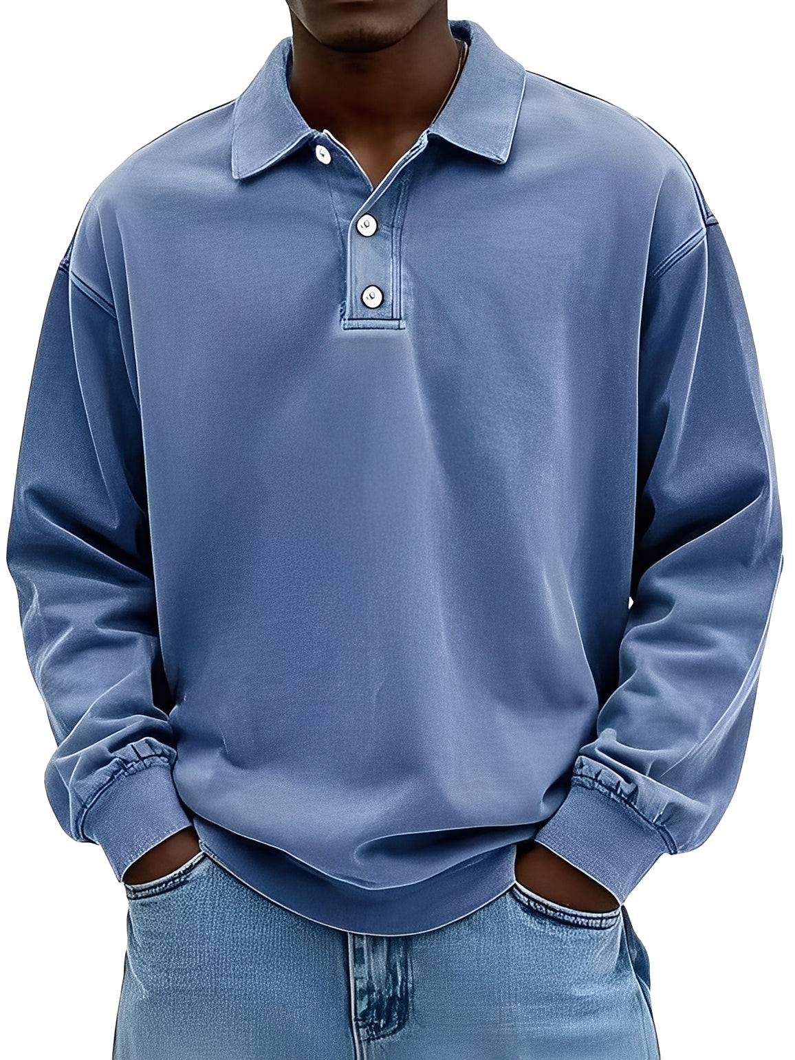 Clayton - Clásico Polo de Manga Larga para Hombres
