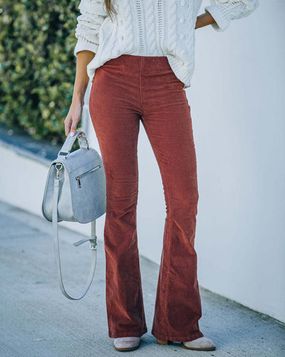 Susanne - Cómodo Pantalón Acampanado de Pana para Mujeres