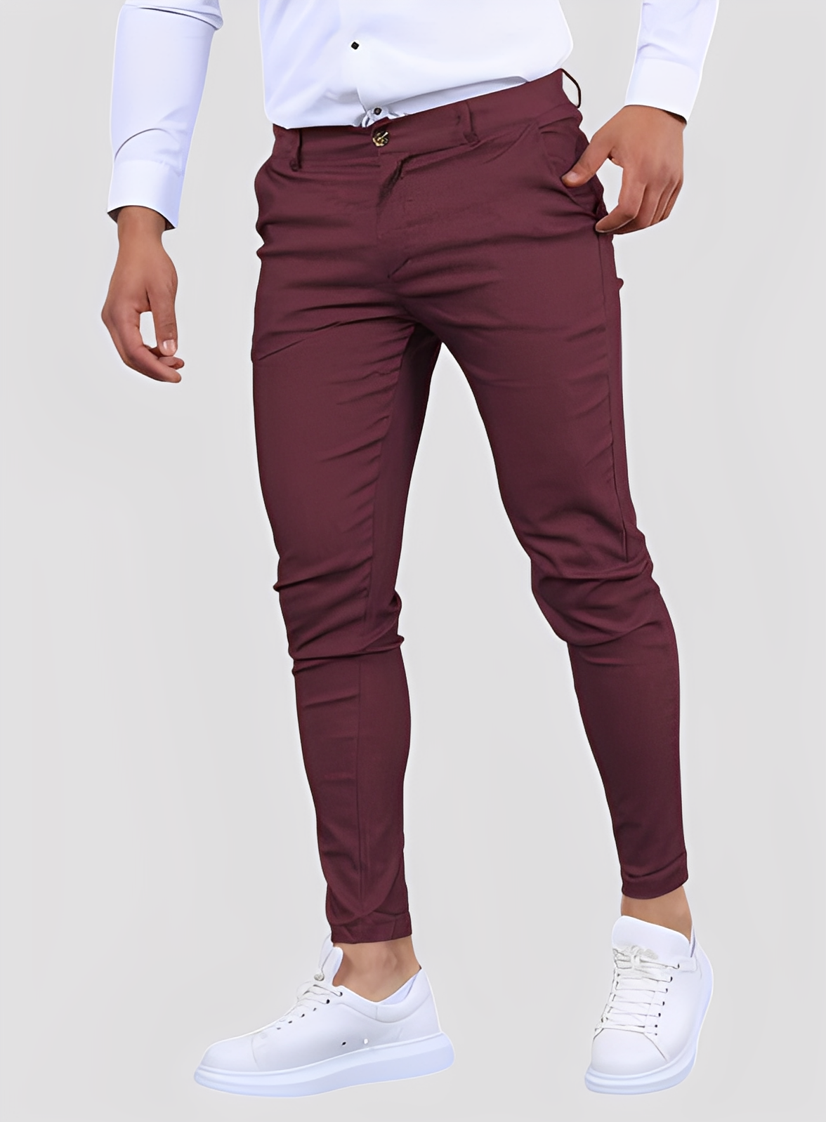 Reynard - Pantalones skinny formales y elásticos para hombres