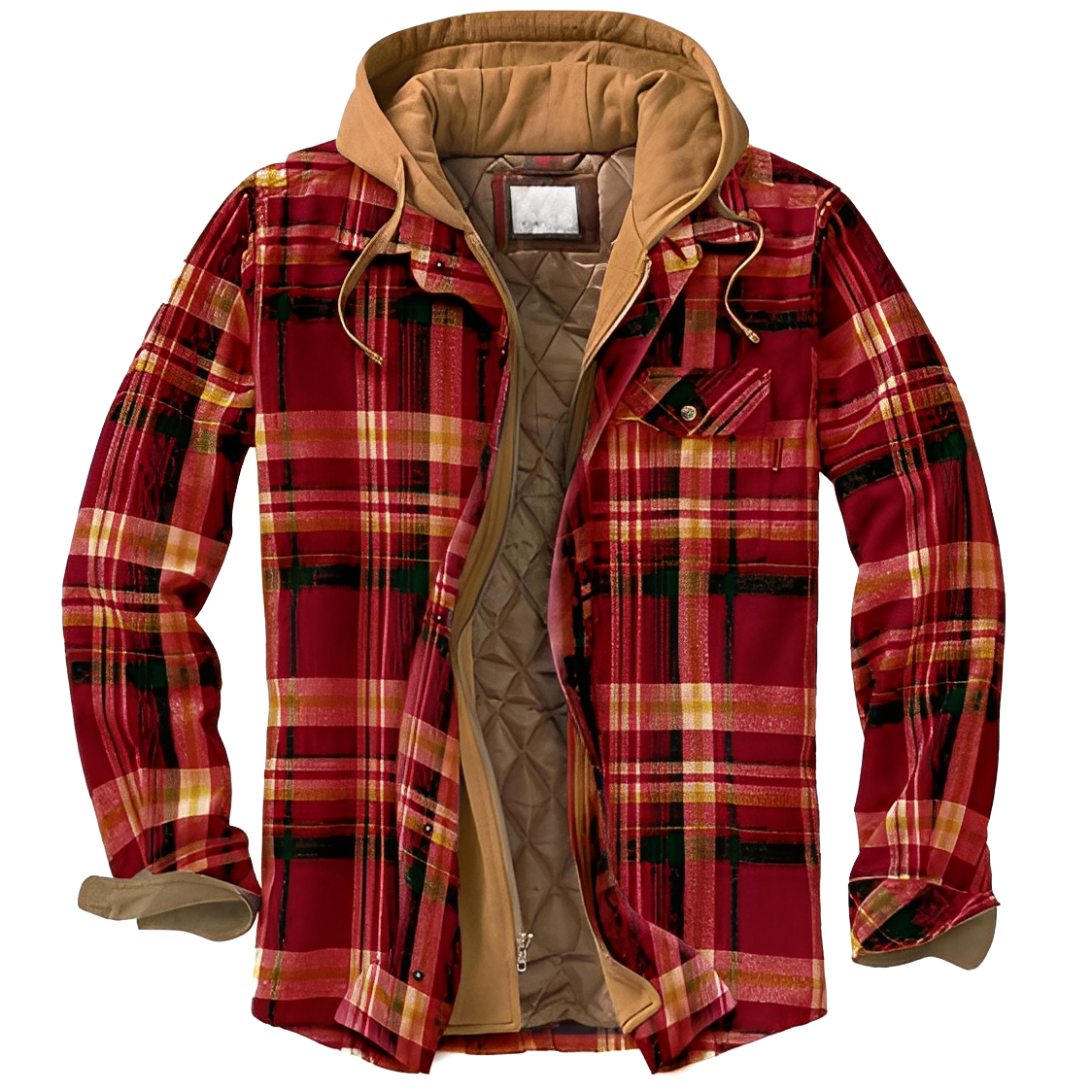 Denzil - Chaqueta de franela casual con cuadros para hombres