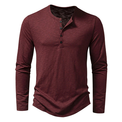 Randall - Camisa casual de manga larga con botones para hombres