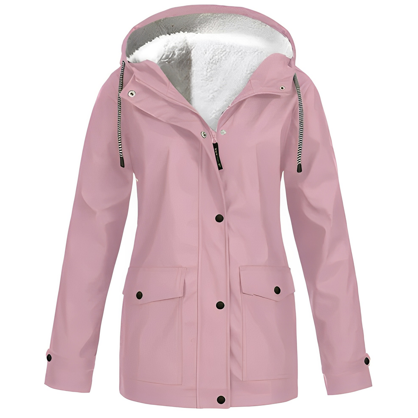 Sherlyn - Abrigo con capucha para exterior con forro de polar para mujeres