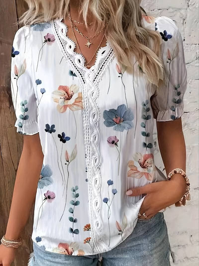 Ava - Blusa de Primavera con Escote en V y Comodidad Ligera