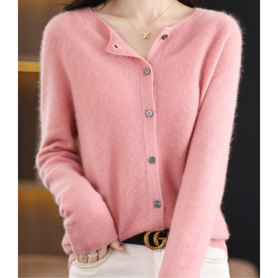 Mariví - Elegante Cardigan Cuello Redondo de Lana