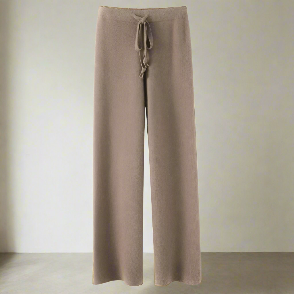 Camille - Pantalón de Invierno de Punto con Piernas Anchas