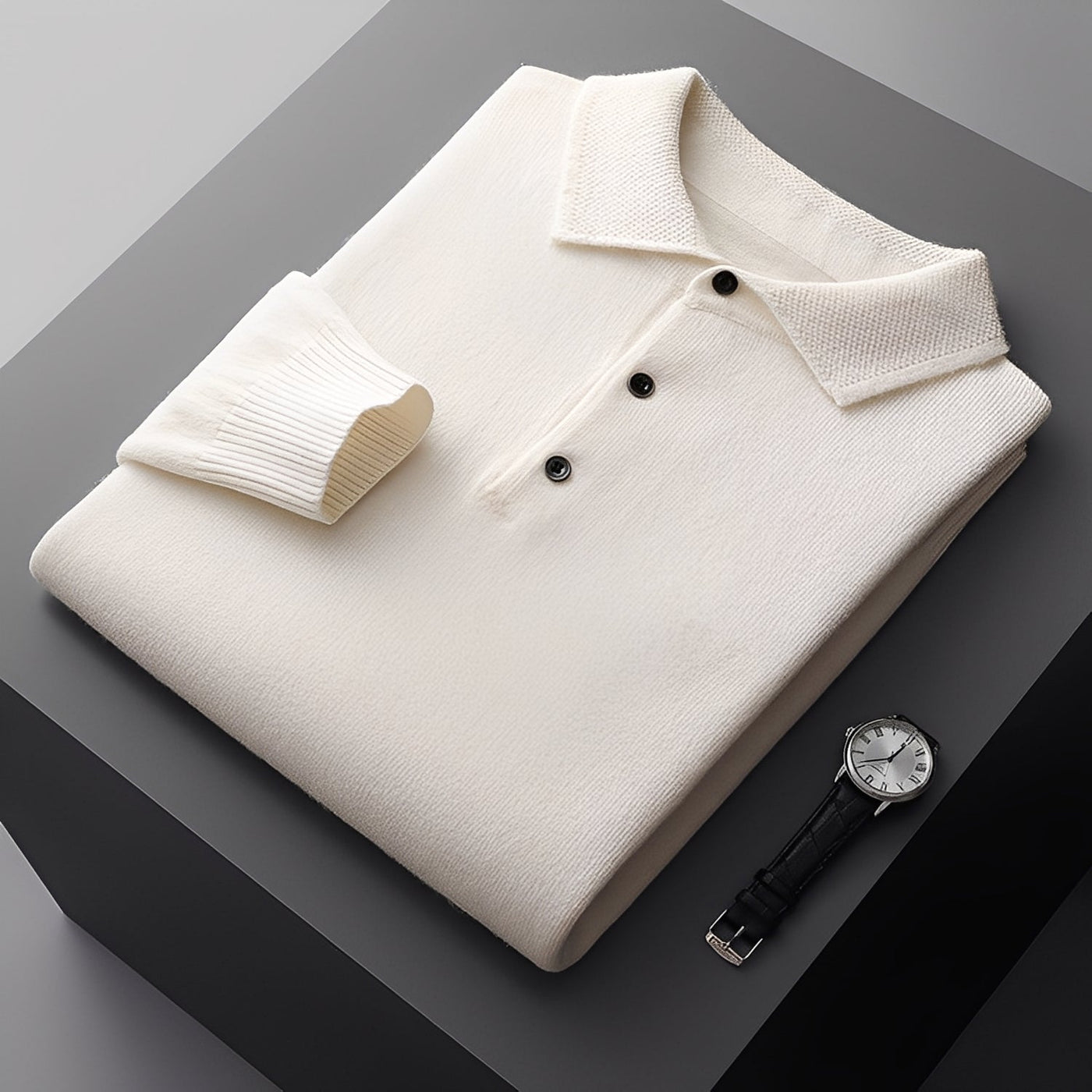Romilly - Suéter Polo Formal de Cachemir para Hombres