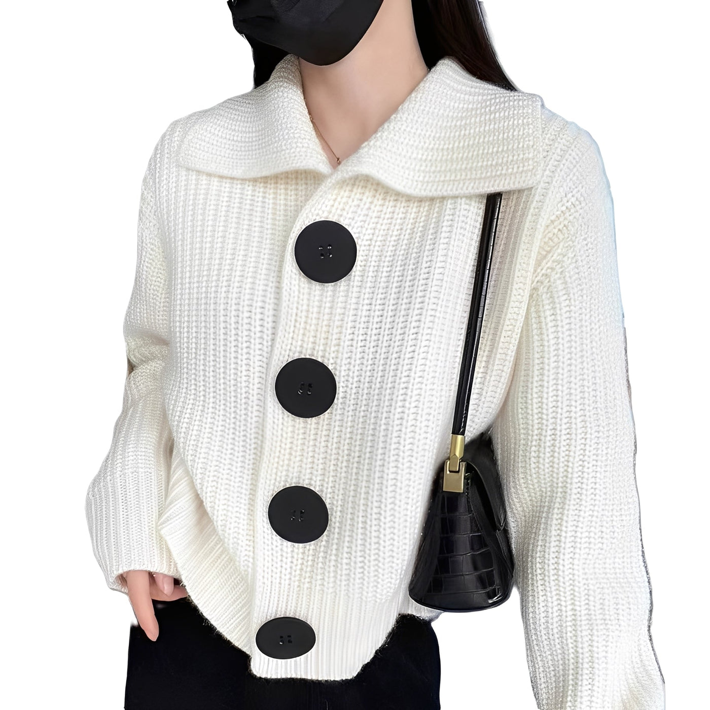 Alexus - Cardigan suelto con botonadura para mujeres