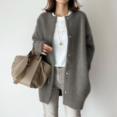 Madoline - Chaqueta de punto suelto con botones para mujer