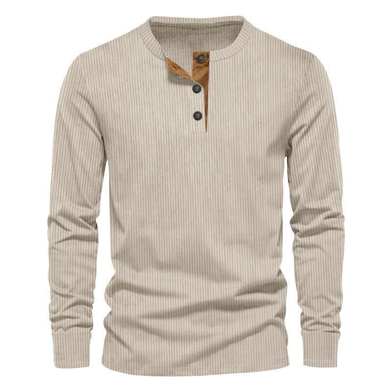 Dwaine - Camisa Casual de Manga Larga de Pana para Hombres