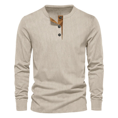 Dwaine - Camisa Casual de Manga Larga de Pana para Hombres