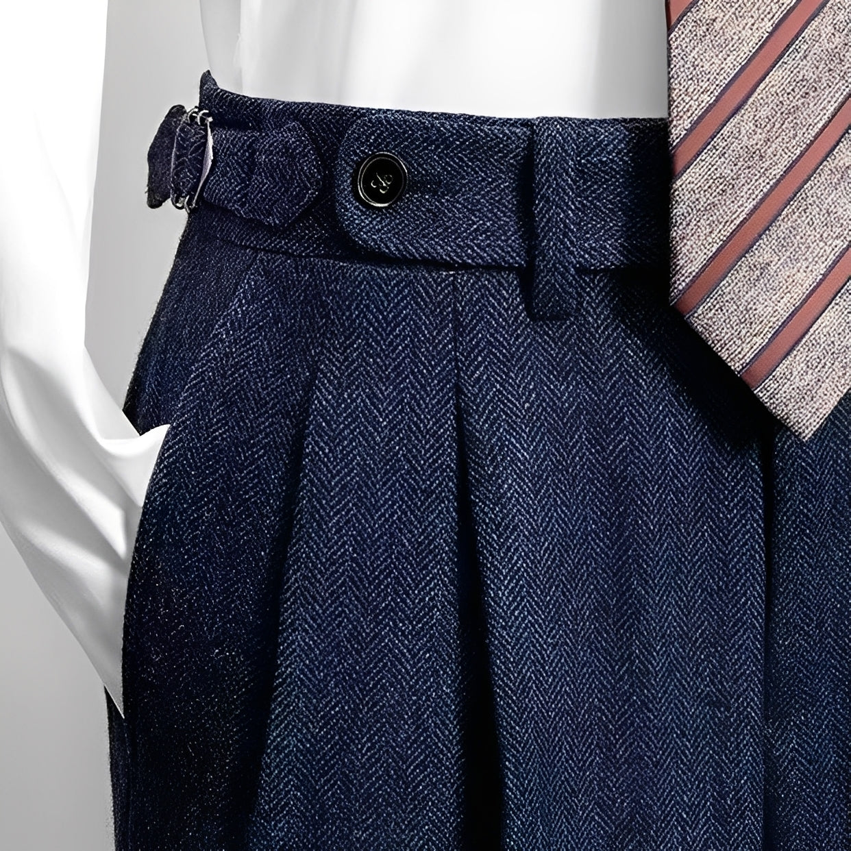 Osbert - Pantalones Casuales de Lana Tweed para Hombres