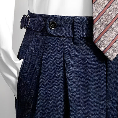 Osbert - Pantalones Casuales de Lana Tweed para Hombres