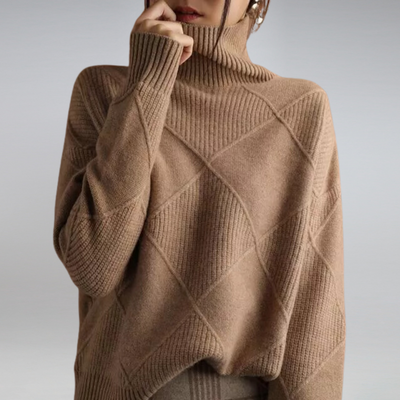 Ashlie - Cómodo, cálido jersey de cuello alto para mujeres